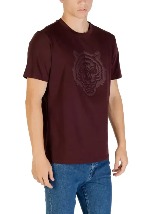 "Antony Morato T-Shirts im Sale | Antony Morato Herren Bordeaux Druck TShirt Herbst Winter online kaufen"|Planet-Deluxe