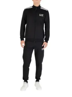 "EA7 Herren Trainingsanzug Schwarz - Herbst/Winter Stil"