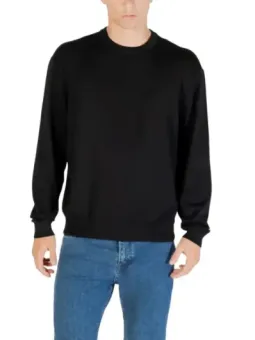 "Armani Exchange: Schwarzer Herrenpullover für Herbst/Winter"