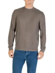 "Armani Exchange Pullover im Sale | Armani Exchange Herrenpullover Braun Rundhals Herbst Winter online kaufen"|Planet-Deluxe