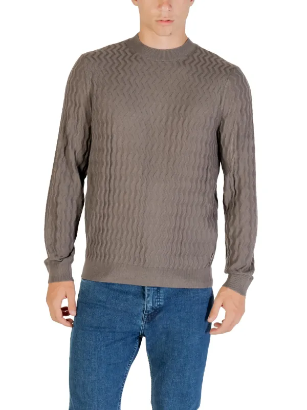 "Armani Exchange Pullover im Sale | Armani Exchange Herrenpullover Braun Rundhals Herbst Winter online kaufen"|Planet-Deluxe