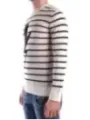 "Neil Barrett Pullover im Sale | Neil Barrett Herren Streifenpullover Weiß 100 Baumwolle online kaufen"|Planet-Deluxe