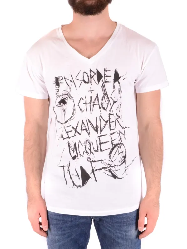 "Alexander Mcqueen T-Shirts im Sale | McQueen Herren TShirt FrühlingSommer VNeck Druck Weiß online kaufen"|Planet-Deluxe "Alexander Mcqueen T-Shirts im Sale | McQueen Herren TShirt FrühlingSommer VNeck Druck Weiß online kaufen"|Planet-Deluxe