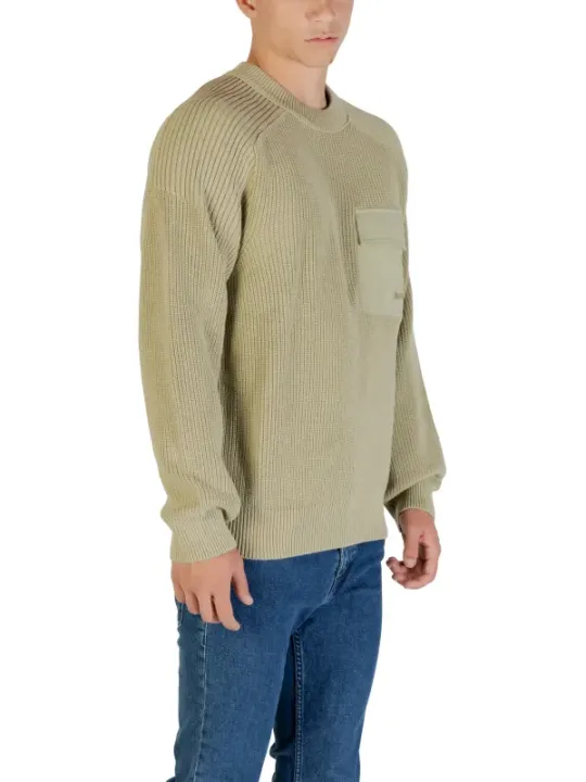 "Boss Pullover im Sale | Boss Herren Pullover - Beiger Langarm Rundhals mit Außentasche für Herbst/Winter | 100% Baumwolle - Artikelcode: 50546175 online kaufen"|Planet-Deluxe