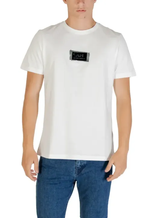 "Antony Morato T-Shirts im Sale | Antony Morato Herren T-Shirt - Weiß mit Druck, Kurzarm, Rundhalsausschnitt - Herbst/Winter Kollektion online kaufen"|Planet-Deluxe