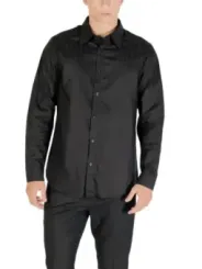 "Armani Exchange Hemden im Sale | Armani Exchange Herrenhemd für Herbst/Winter – Klassisches Schwarzes Langarmhemd aus 100% Baumwolle mit Knopfverschluss online kaufen"|Planet-Deluxe