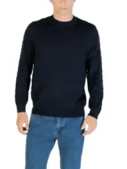 "Armani Exchange Pullover im Sale | Armani Exchange Herrenpullover - Stilvoller Rundhals-Pullover für Herbst/Winter in Blau online kaufen"|Planet-Deluxe
