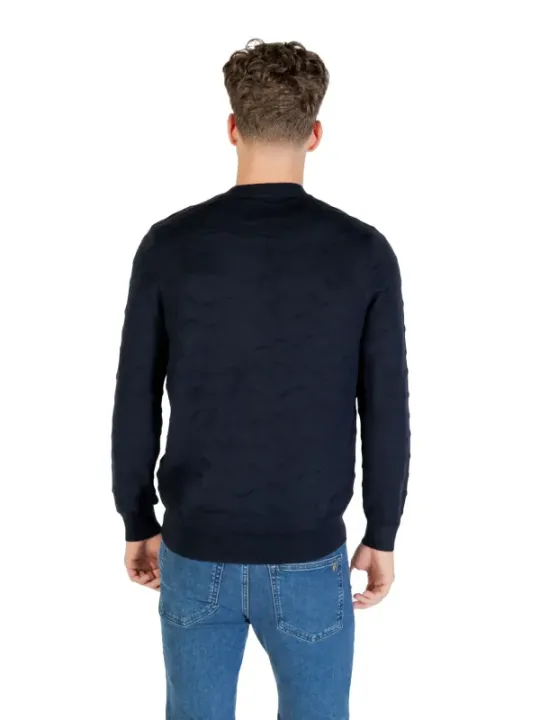 "Armani Exchange Pullover im Sale | Armani Exchange Herrenpullover - Stilvoller Rundhals-Pullover für Herbst/Winter in Blau online kaufen"|Planet-Deluxe
