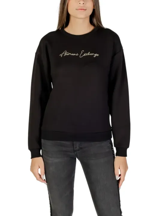 "Armani Exchange Sweatshirts im Sale | Armani Exchange Damen Fleece Herbst/Winter Sweatshirt Schwarz online kaufen"|Planet-Deluxe