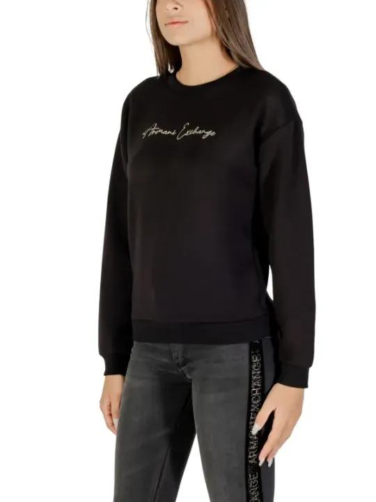 "Armani Exchange Sweatshirts im Sale | Armani Exchange Damen Fleece Herbst/Winter Sweatshirt Schwarz online kaufen"|Planet-Deluxe