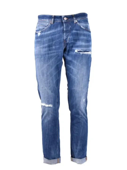 "Dondup Jeans im Sale | Dondup Herren Jeans - Herbst/Winter Kollektion - Blau mit Zerrissenen und Abgenutzten Details - Reißverschluss und Knopf - Arti online kaufen"|Planet-Deluxe