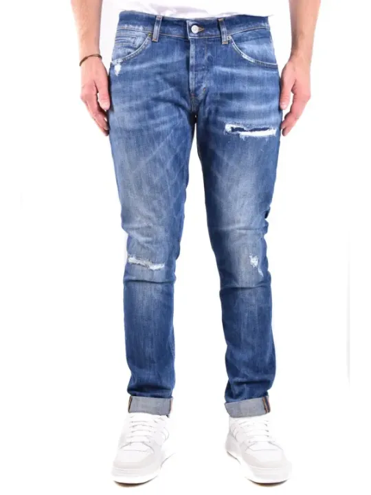"Dondup Jeans im Sale | Dondup Herren Jeans - Herbst/Winter Kollektion - Blau mit Zerrissenen und Abgenutzten Details - Reißverschluss und Knopf - Arti online kaufen"|Planet-Deluxe