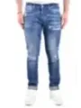 "Dondup Jeans im Sale | Dondup Herren Jeans - Herbst/Winter Kollektion - Blau mit Zerrissenen und Abgenutzten Details - Reißverschluss und Knopf - Arti online kaufen"|Planet-Deluxe