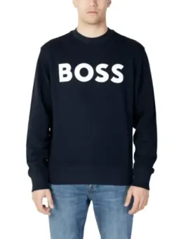 BOSS Herren Fleece-Sweatshirt Blau - 100% Baumwolle