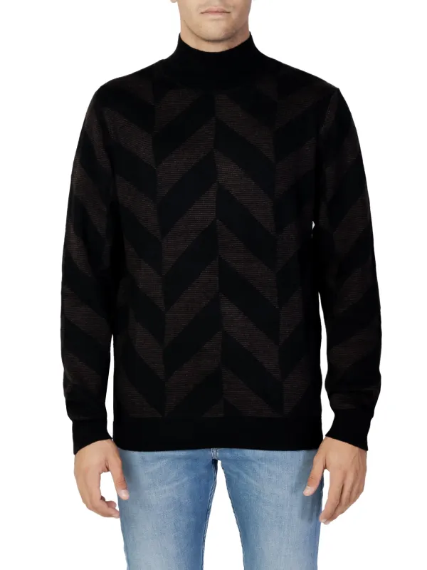 Schwarzer Wollrollkragenpullover Antony Morato Schwarzer Wollrollkragenpullover Antony Morato