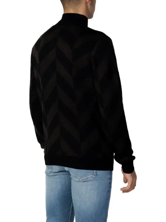 Schwarzer Wollargyle-Pullover Antony Morato