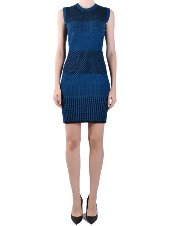 "Diane Von Furstenberg Kleider im Sale | Diane Von Furstenberg Damenkleid - Ärmeloses Herbst/Winter Kleid in Blau mit Rundhalsausschnitt, Artikelcode: V_29051 online kaufen"|Planet-Deluxe