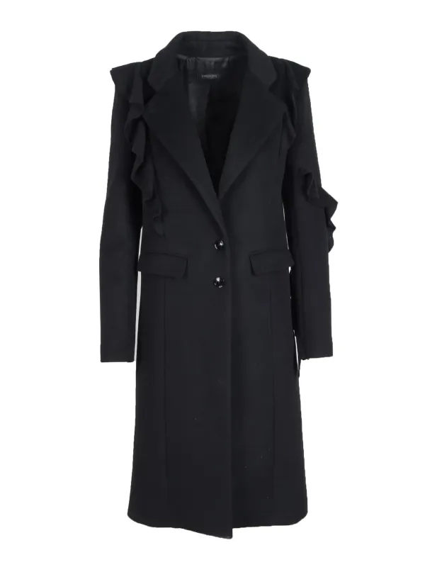 Schwarzer Patrizia Pepe Wollmantel elegant Schwarzer Patrizia Pepe Wollmantel elegant