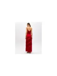 "Twinset Kleider im Sale | **Twinset Damenkleid - Ärmelloses Frühlings-/Sommerkleid in Rot mit V-Ausschnitt aus 100% Viskose** online kaufen"|Planet-Deluxe