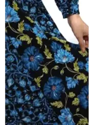 "Diane Von Furstenberg Kleider im Sale | Diane Von Furstenberg - Elegantes Damenkleid mit Blumenmuster in Blau für Herbst/Winter - V-Ausschnitt & Lange Ärmel - 100% Ny online kaufen"|Planet-Deluxe