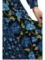 "Diane Von Furstenberg Kleider im Sale | Diane Von Furstenberg - Elegantes Damenkleid mit Blumenmuster in Blau für Herbst/Winter - V-Ausschnitt & Lange Ärmel - 100% Ny online kaufen"|Planet-Deluxe