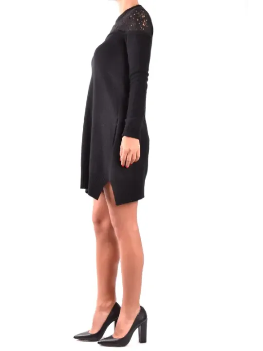 "Philosophy Kleider im Sale | Philosophy Damen Herbst/Winter Kleid - Schwarzes Wollkleid mit langen Ärmeln und Rundhalsausschnitt - Artikelcode B_34175 online kaufen"|Planet-Deluxe