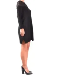 "Philosophy Kleider im Sale | Philosophy Damen Herbst/Winter Kleid - Schwarzes Wollkleid mit langen Ärmeln und Rundhalsausschnitt - Artikelcode B_34175 online kaufen"|Planet-Deluxe