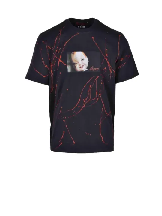 Argento MSGM T-Shirt mit Farbspritzern