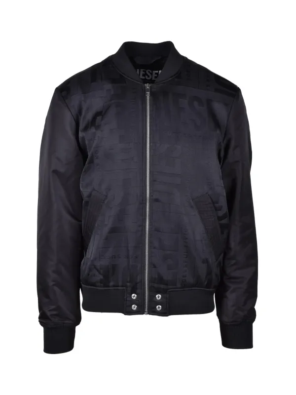 Schwarze Diesel Bomberjacke aus Stoff Schwarze Diesel Bomberjacke aus Stoff