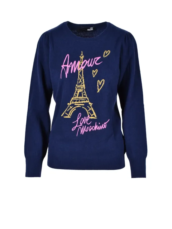 Love Moschino Eiffel Tower Pullover