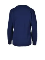 Dunkelblauer Langarm-Pullover mit Kragen