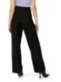 Schwarze Damenweite-Hose mit Gürtel