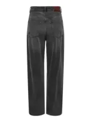 Schwarze Jeans mit Lederdetails