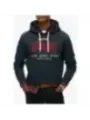 "Superdry Sweatshirts im Sale | Superdry Herren Fleece Hoodie Blau mit Druck - Gemütlicher Herbst/Winter Kapuzenpullover mit Vordertaschen und Langarm - Modell online kaufen"|Planet-Deluxe