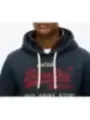 "Superdry Sweatshirts im Sale | Superdry Herren Fleece Hoodie Blau mit Druck - Gemütlicher Herbst/Winter Kapuzenpullover mit Vordertaschen und Langarm - Modell online kaufen"|Planet-Deluxe