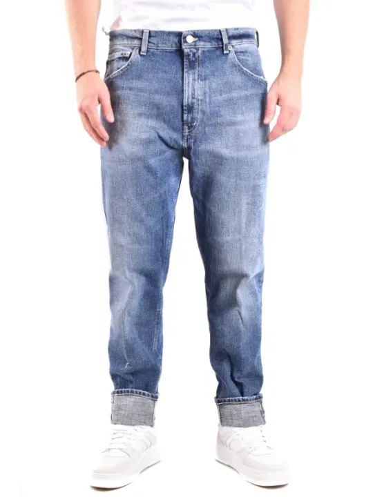 "Dondup Jeans im Sale | Dondup Herren Jeans Blau Abgenutzt - Herbst/Winter Kollektion | Stilvolle, Bequeme Denim-Hose mit Reißverschluss und Knopfversc online kaufen"|Planet-Deluxe