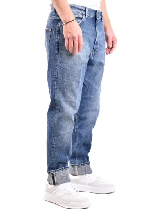 "Dondup Jeans im Sale | Dondup Herren Jeans Blau Abgenutzt - Herbst/Winter Kollektion | Stilvolle, Bequeme Denim-Hose mit Reißverschluss und Knopfversc online kaufen"|Planet-Deluxe