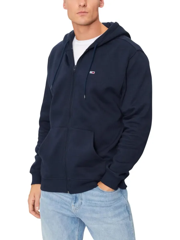 "Tommy Hilfiger Jeans Sweatshirts im Sale | Tommy Hilfiger Herren Fleece Hoodie Blau mit Reißverschluss - Herbst/Winter Kapuzenpullover aus Baumwollmischung mit Vordertasc online kaufen"|Planet-Deluxe