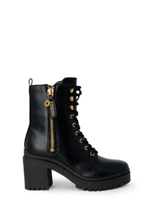 Schwarze Guess Kampfstiefel mit Absatz