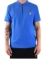 "Karl Lagerfeld Poloshirts im Sale | Karl Lagerfeld Herren Polo Blau Reißverschluss Kurzarm online kaufen"|Planet-Deluxe