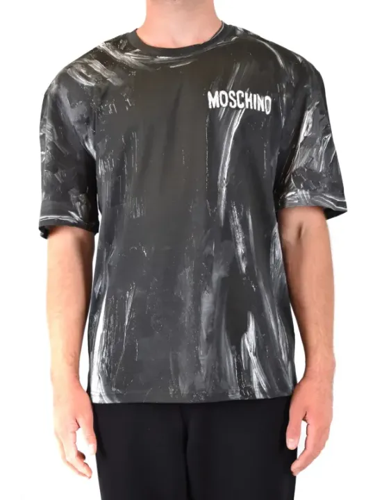 "Moschino T-Shirts im Sale | Moschino Herren TShirt Schwarz Kurzarm Baumwolle online kaufen"|Planet-Deluxe