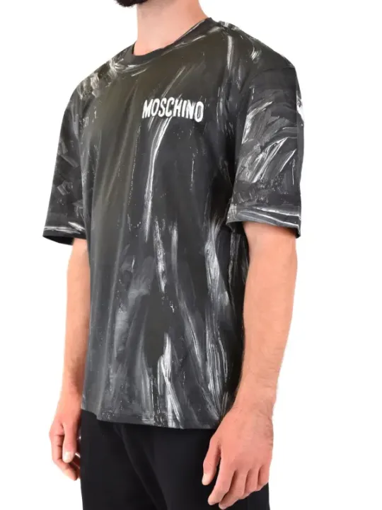 "Moschino T-Shirts im Sale | Moschino Herren TShirt Schwarz Kurzarm Baumwolle online kaufen"|Planet-Deluxe