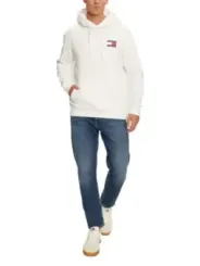 "Tommy Hilfiger Jeans Sweatshirts im Sale | Tommy Hilfiger Herren Fleece Hoodie Herbst/Winter Weiß online kaufen"|Planet-Deluxe