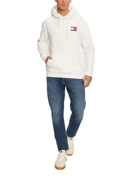 "Tommy Hilfiger Jeans Sweatshirts im Sale | Tommy Hilfiger Herren Fleece Hoodie Herbst/Winter Weiß online kaufen"|Planet-Deluxe