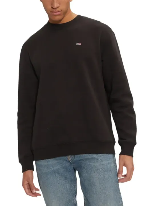 "Tommy Hilfiger Jeans Sweatshirts im Sale | Tommy Hilfiger Herren Fleece Schwarz Langarmshirt online kaufen"|Planet-Deluxe