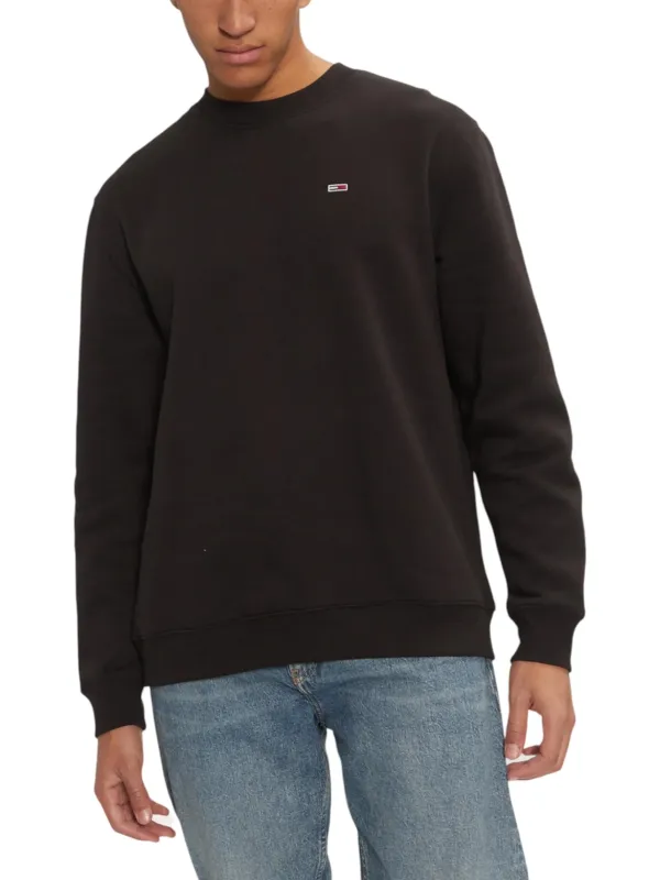 "Tommy Hilfiger Jeans Sweatshirts im Sale | Tommy Hilfiger Herren Fleece Schwarz Langarmshirt online kaufen"|Planet-Deluxe