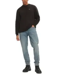 "Tommy Hilfiger Jeans Sweatshirts im Sale | Tommy Hilfiger Herren Fleece Schwarz Langarmshirt online kaufen"|Planet-Deluxe