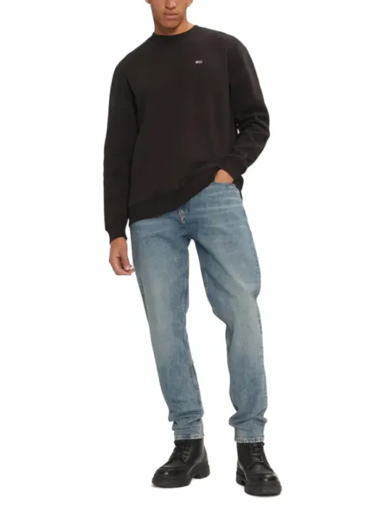 "Tommy Hilfiger Jeans Sweatshirts im Sale | Tommy Hilfiger Herren Fleece Schwarz Langarmshirt online kaufen"|Planet-Deluxe
