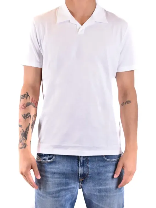"Dondup Poloshirts im Sale | Dondup Herren Polo Weiß Kurzarm V-Ausschnitt Baumwolle online kaufen"|Planet-Deluxe