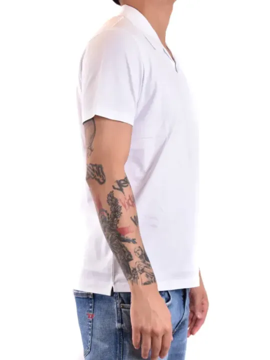 "Dondup Poloshirts im Sale | Dondup Herren Polo Weiß Kurzarm V-Ausschnitt Baumwolle online kaufen"|Planet-Deluxe